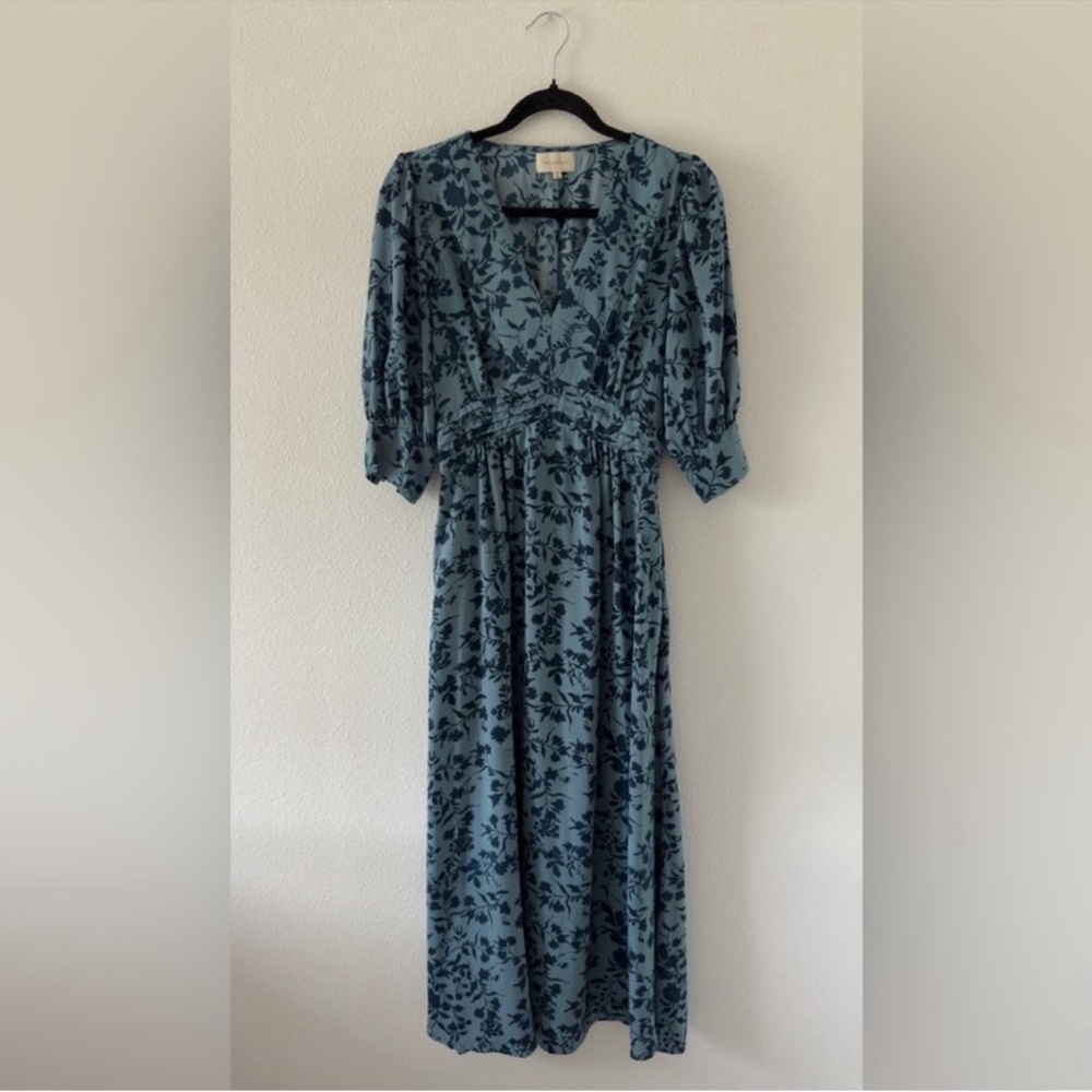 MELLODAY Blue Floral Midi Dress
